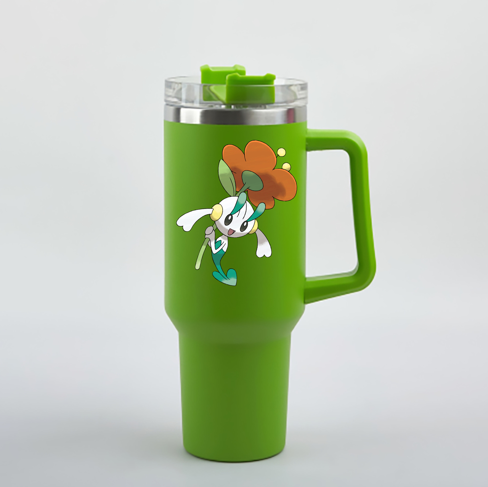 （画像用） ポケットモンスター Pokémon 1200mL車用タンブラー - クリスタルステッカー（プラスチックストロー付き）